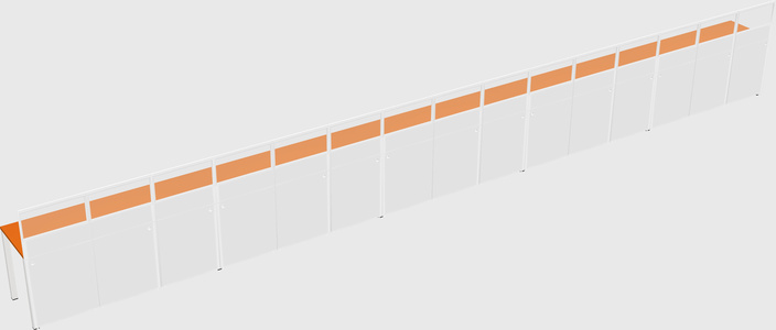 Shared rectangular cubicle