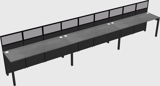 Shared rectangular cubicle