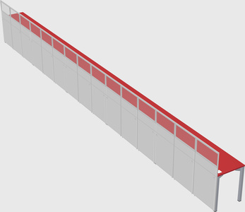Shared rectangular cubicle
