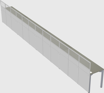 Shared rectangular cubicle