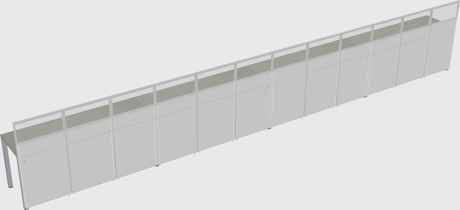 Shared rectangular cubicle