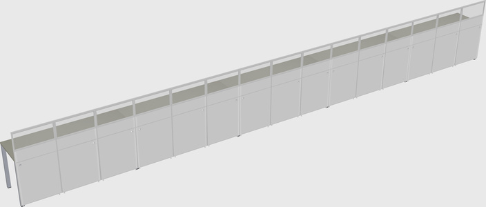 Shared rectangular cubicle