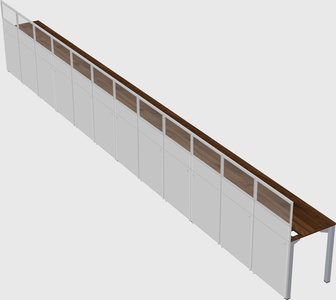 Shared rectangular cubicle