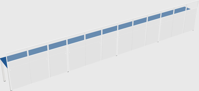 Shared rectangular cubicle