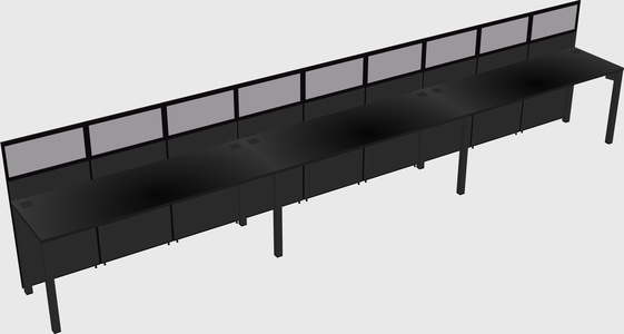 Shared rectangular cubicle