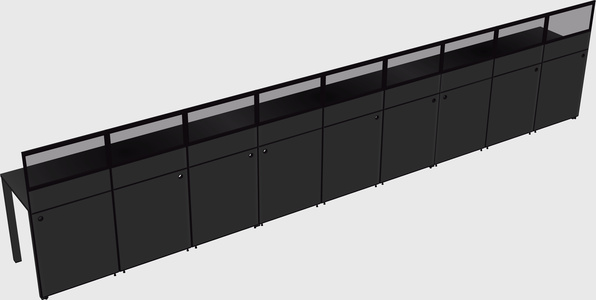 Shared rectangular cubicle