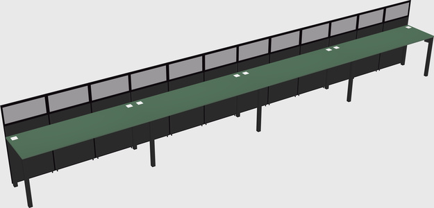Shared rectangular cubicle