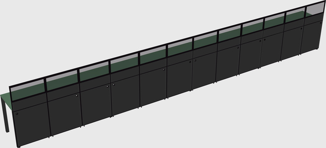 Shared rectangular cubicle