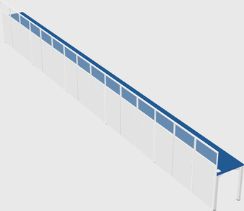 Shared rectangular cubicle