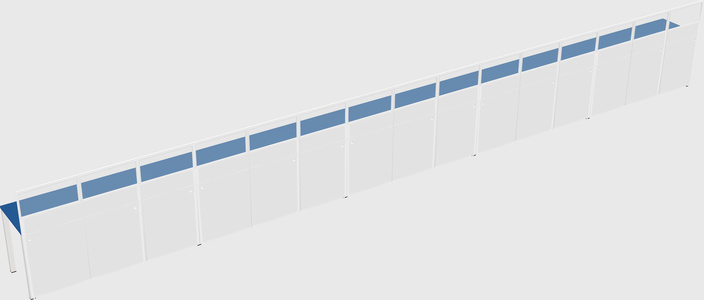 Shared rectangular cubicle