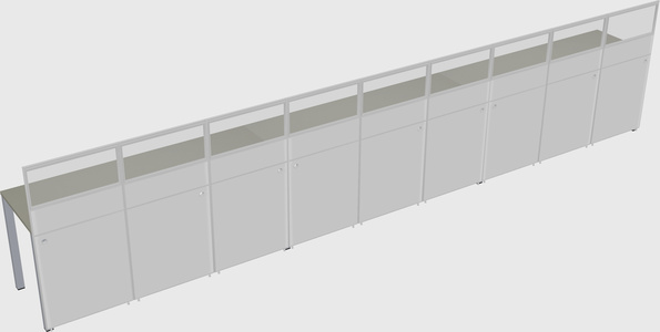 Shared rectangular cubicle