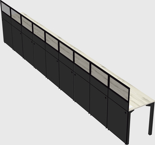 Shared rectangular cubicle