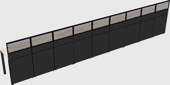 Shared rectangular cubicle