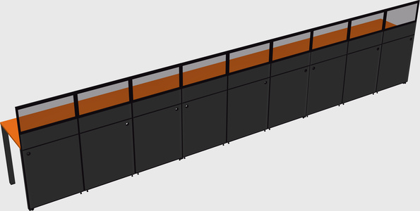 Shared rectangular cubicle