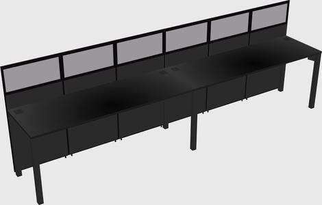Shared rectangular cubicle