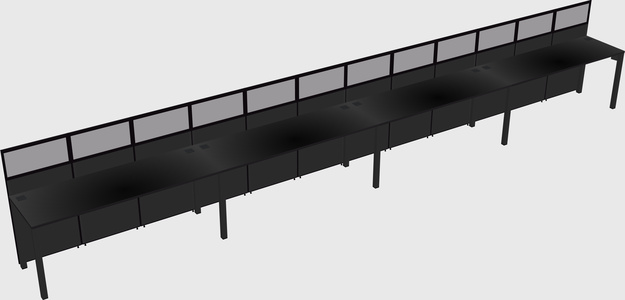 Shared rectangular cubicle