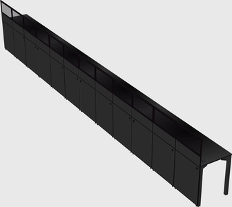 Shared rectangular cubicle