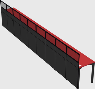Shared rectangular cubicle