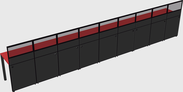 Shared rectangular cubicle