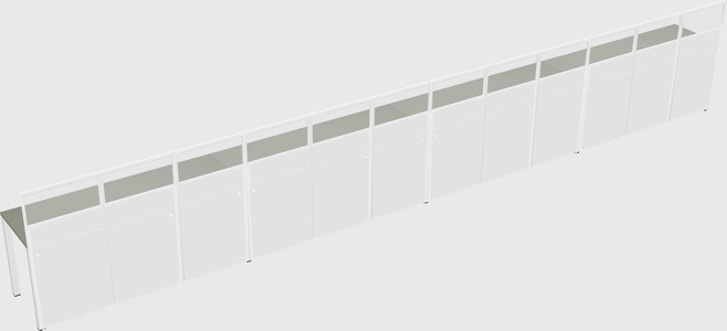 Shared rectangular cubicle