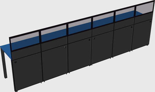 Shared rectangular cubicle