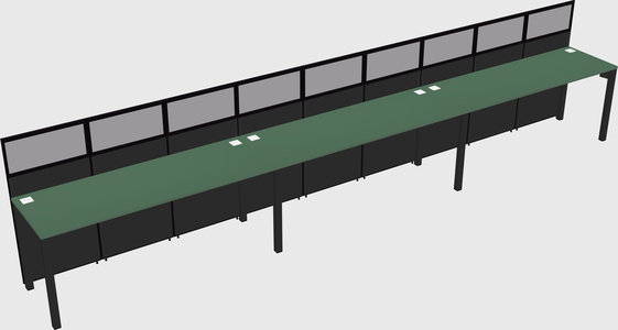 Shared rectangular cubicle