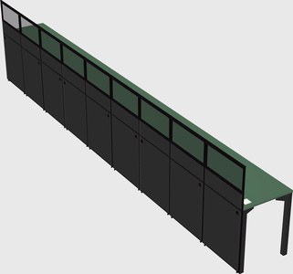 Shared rectangular cubicle