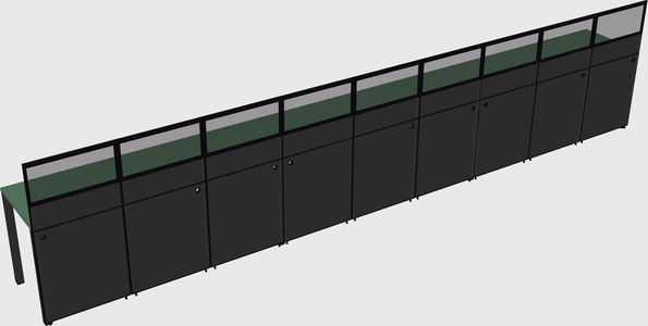 Shared rectangular cubicle