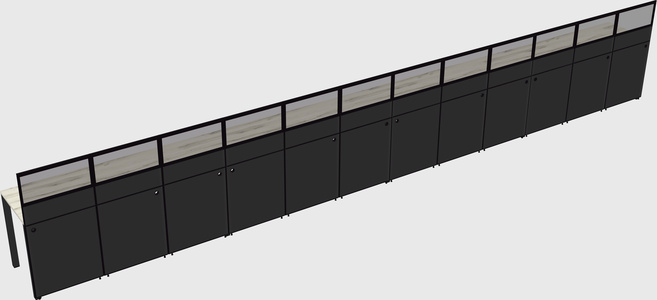Shared rectangular cubicle