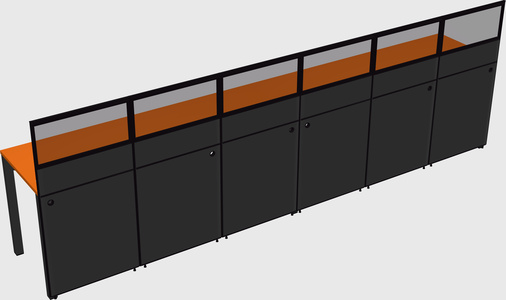 Shared rectangular cubicle
