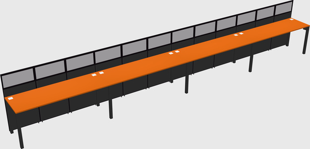 Shared rectangular cubicle