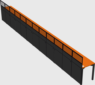 Shared rectangular cubicle