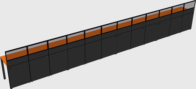 Shared rectangular cubicle