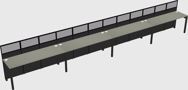 Shared rectangular cubicle