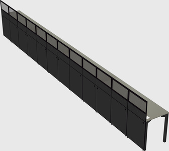 Shared rectangular cubicle