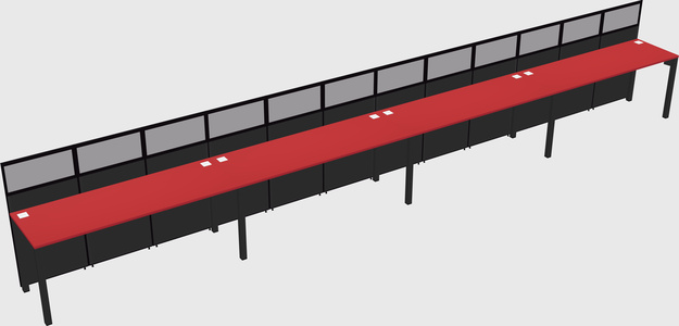 Shared rectangular cubicle