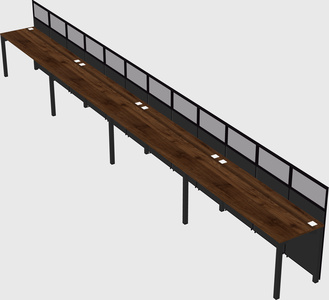 Shared rectangular cubicle
