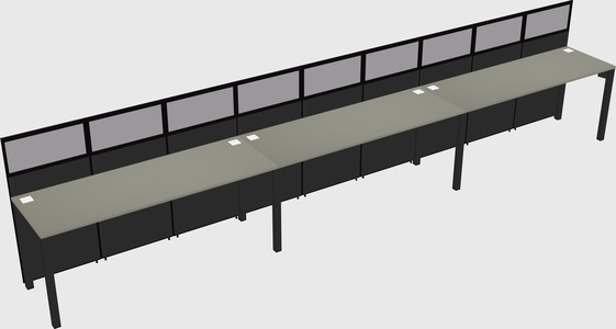 Shared rectangular cubicle