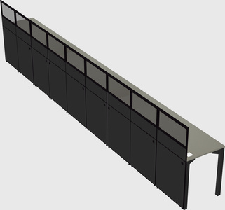 Shared rectangular cubicle