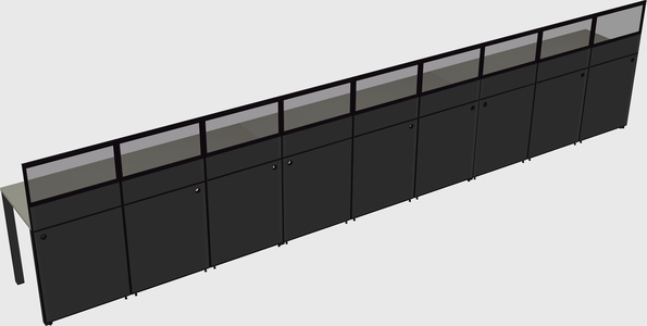 Shared rectangular cubicle