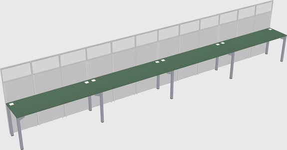 Shared rectangular cubicle