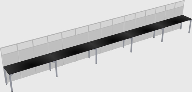 Shared rectangular cubicle
