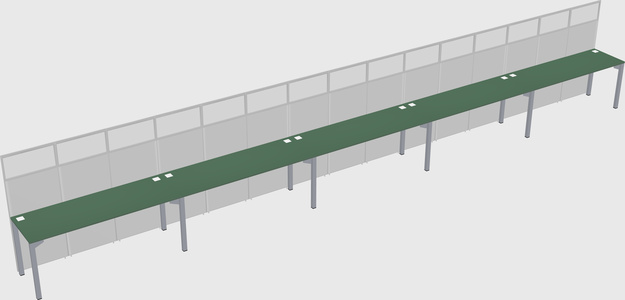 Shared rectangular cubicle