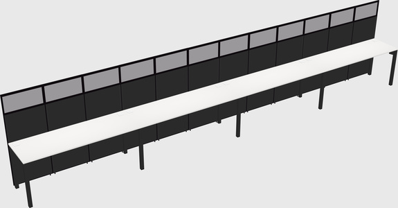 Shared rectangular cubicle