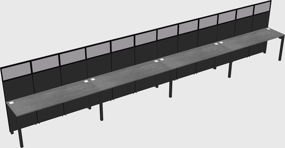 Shared rectangular cubicle