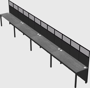 Shared rectangular cubicle