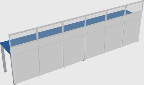Shared rectangular cubicle