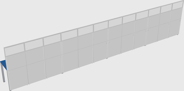 Shared rectangular cubicle