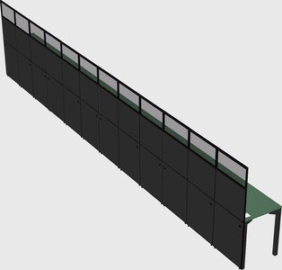 Shared rectangular cubicle