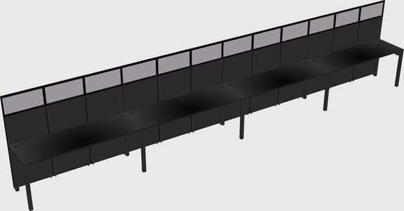Shared rectangular cubicle